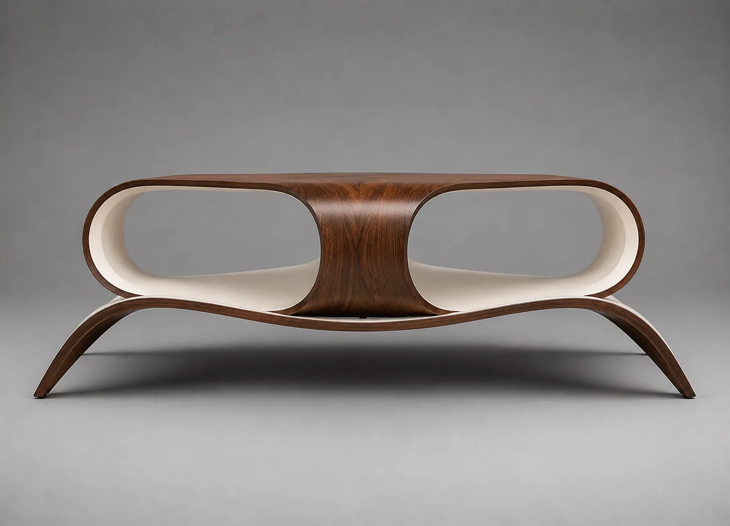 Free Space Coffee Table in Walnut / Cream — view 2