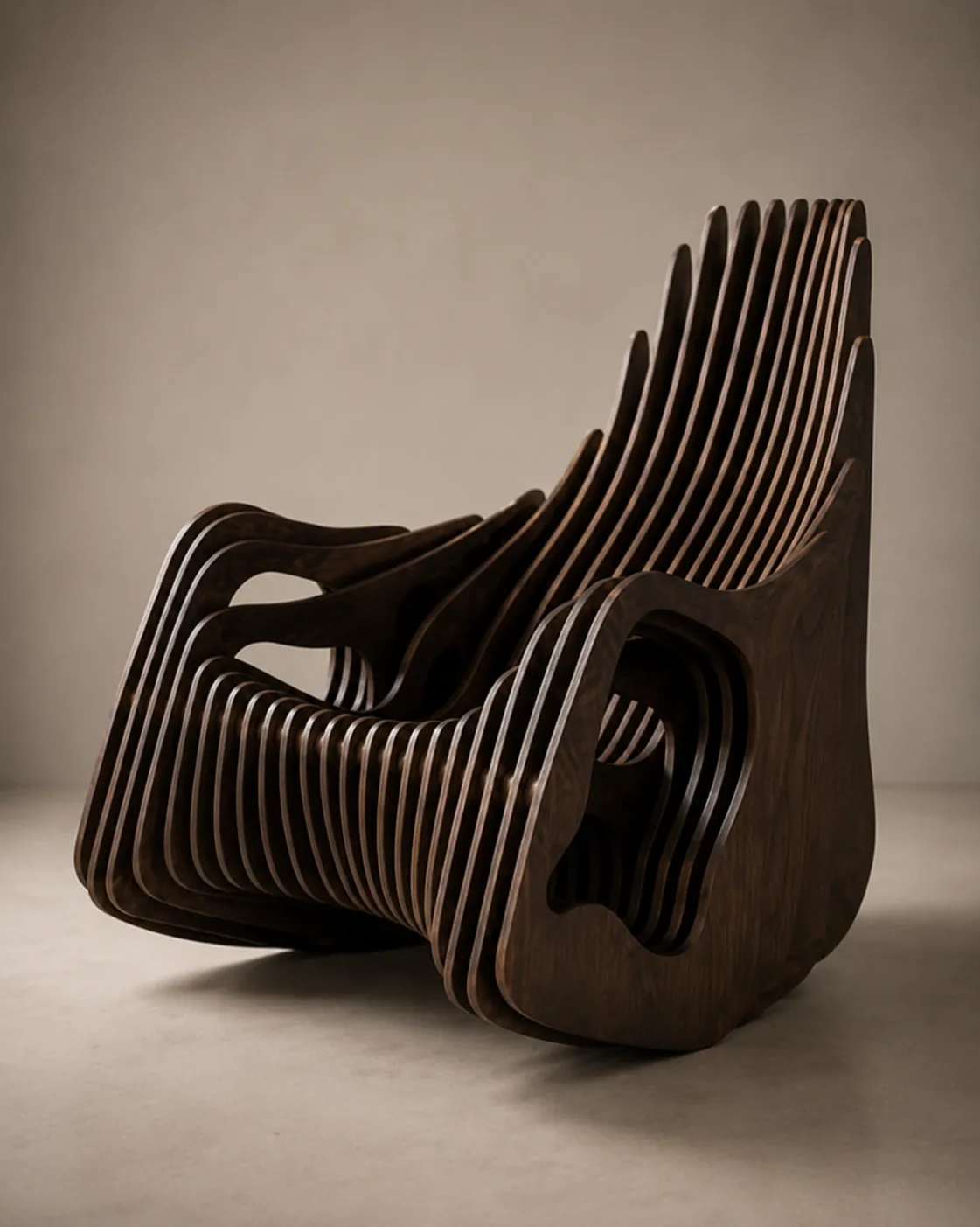 Parametric Rocking Chair in Walnut — view 5