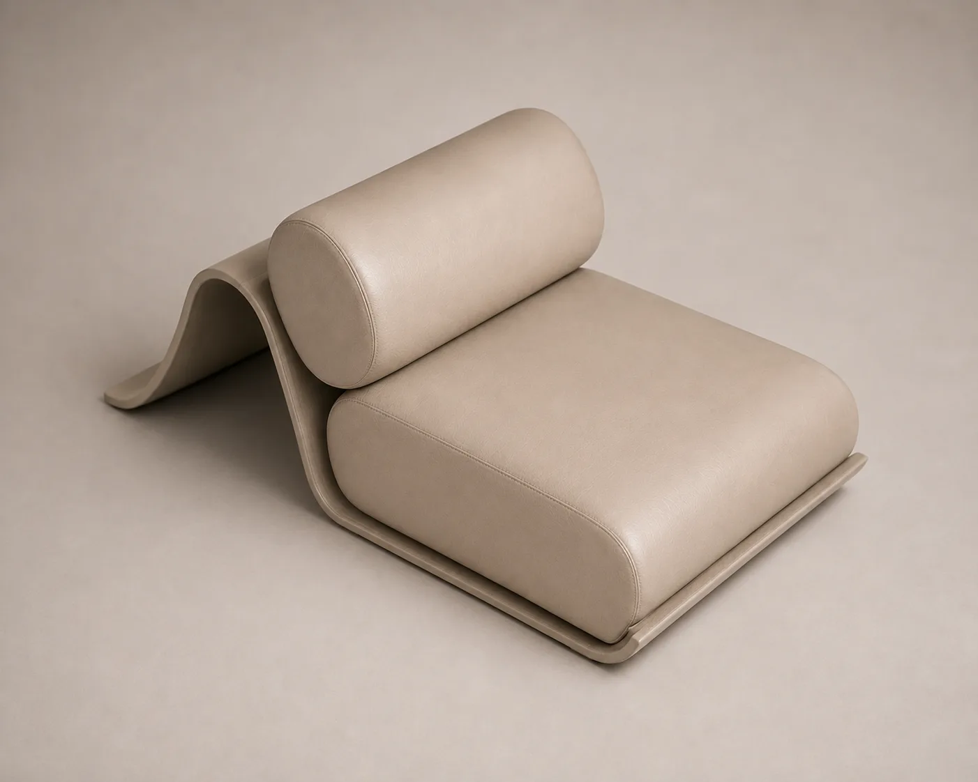 The Soft Curve Lounge Chair, an upholstered wave with nothing straight on it