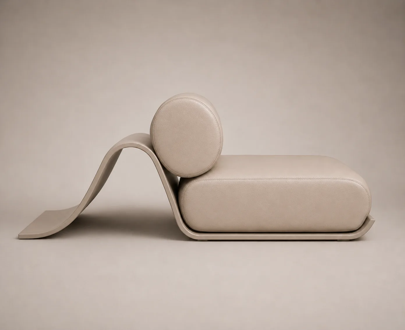 Soft Curve Lounge Chair in Oat — view 3