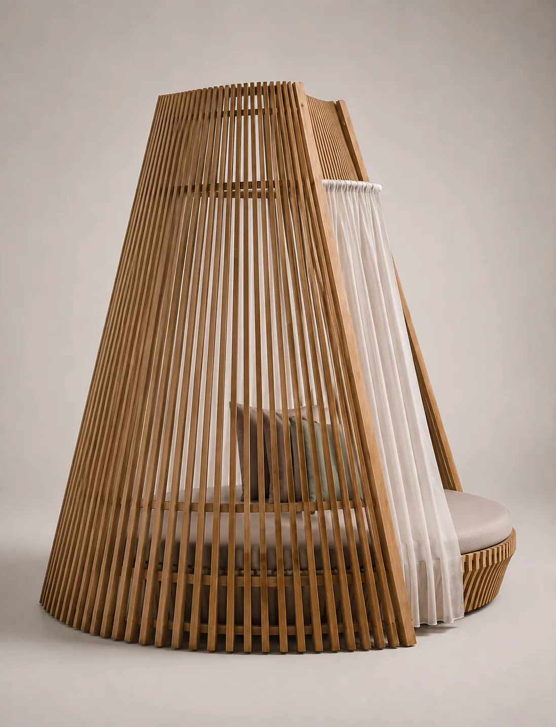 Veil Canopy Daybed in Natural Oak — view 2