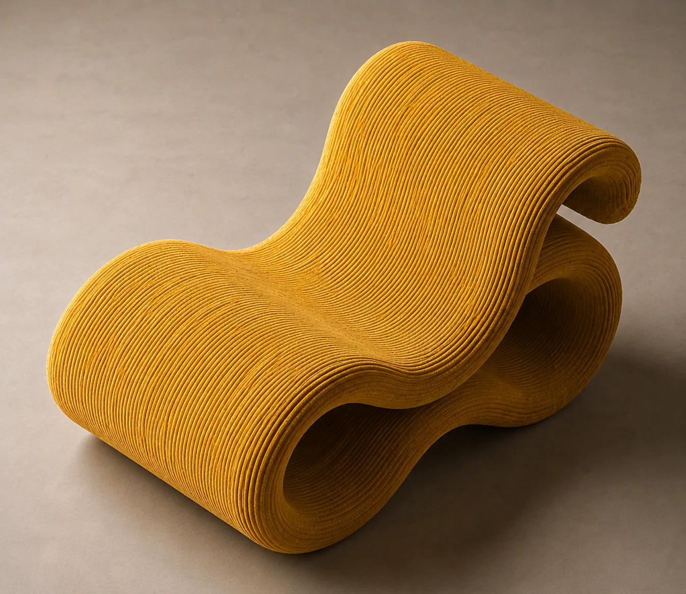 Acoustic Chair — Ribbed acoustic felt, ochre