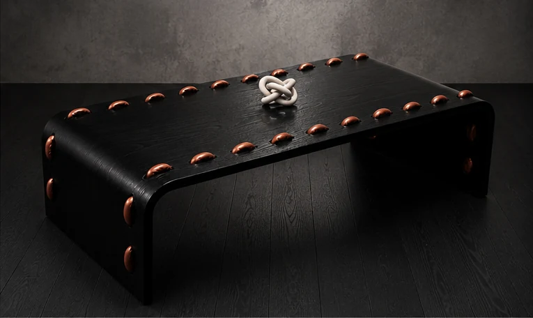 Leather Stud Coffee Table, view 2 of 4