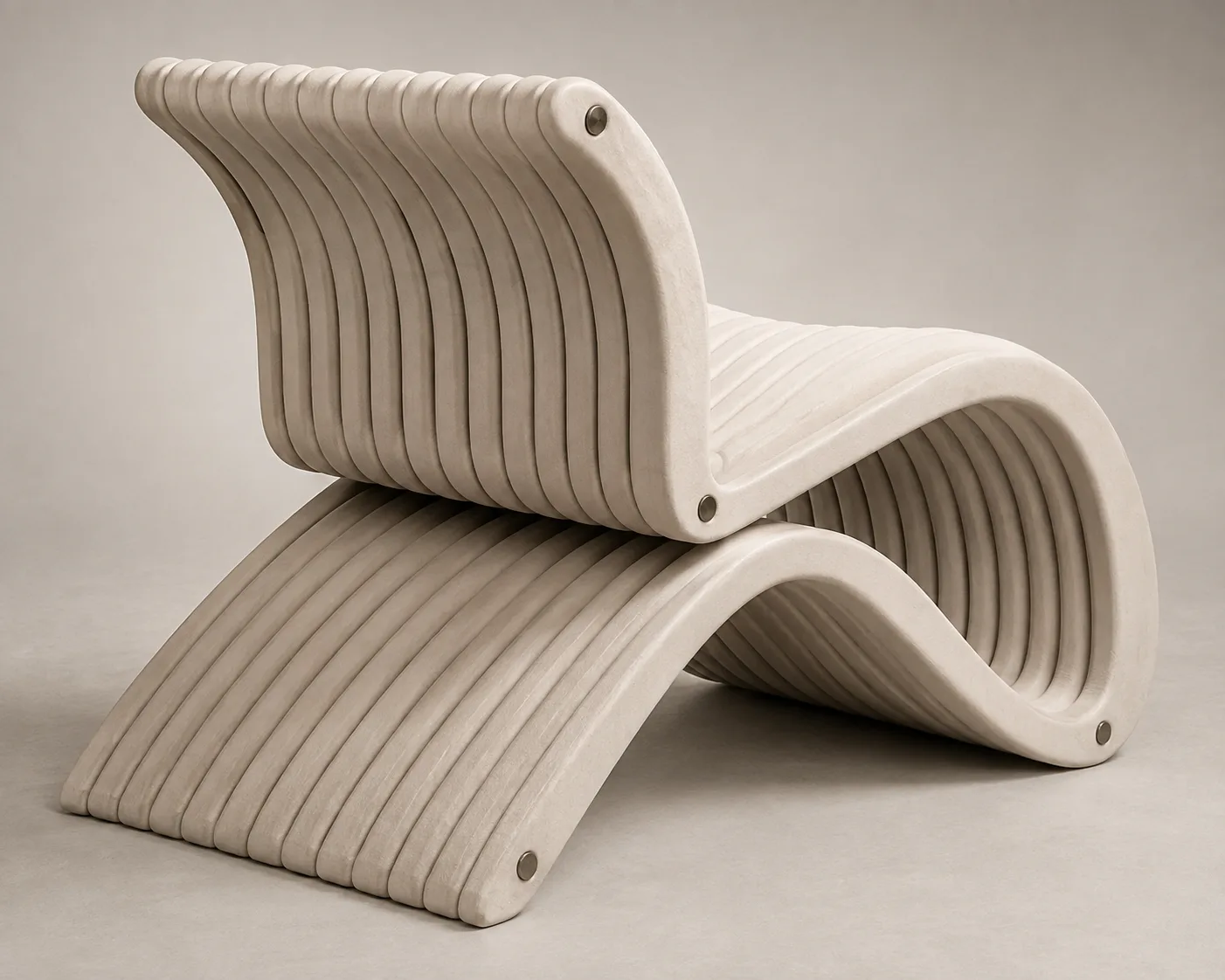 Parametric Lounge Chair — Ribbed composite, chalk